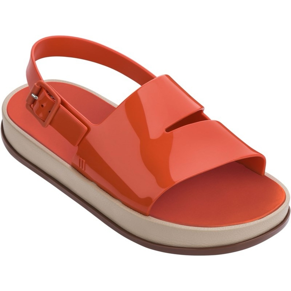 MELISSA Soft Ad Sandals in Red/Beige/Brown SIZE 7